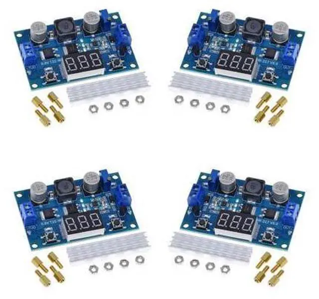 Main image of hiBCTR LTC1871 DC-DC Boost Converter Module with LED Voltmeter - 3-35V Input to 3.5-35V Output Adjustable Step-Up Voltage Regulator,Input Drops Below 4V.