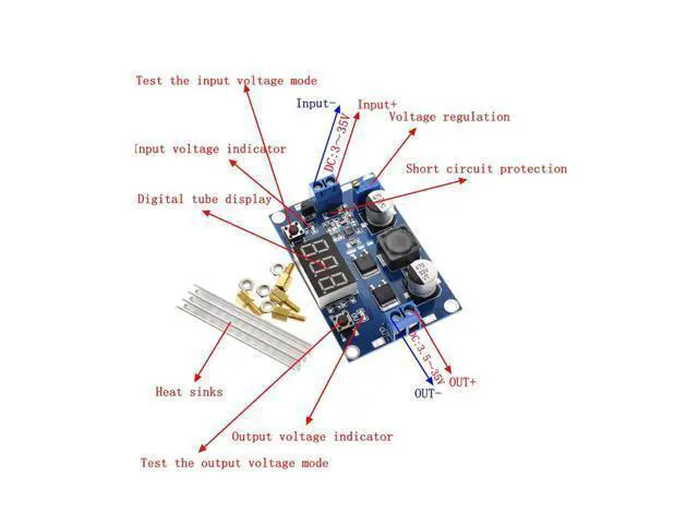 Alt view image 4 of 5 - hiBCTR LTC1871 DC-DC Boost Converter Module with LED Voltmeter - 3-35V Input to 3.5-35V Output Adjustable Step-Up Voltage Regulator,Input Drops Below 4V.