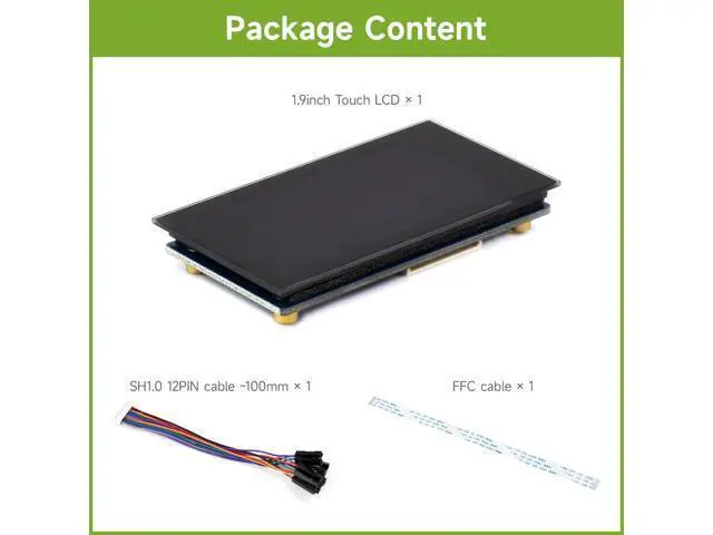 Alt view image 2 of 5 - Waveshare 1.9inch Touch LCD Display Module, Micro LCD Display, 172320 Resolution, IPS, SPI and I2C Communication, 262K Display Color