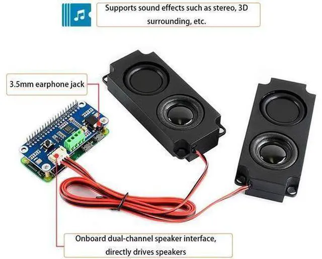 Alt view image 4 of 5 - Audio HAT Module for Raspberry Pi 4B/3B+/3B/2B/B+/A+/Zero/Zero W/Pi Zero WH,WM8960 Hi-Fi Sound Card HAT Stereo CODEC, Play/Record