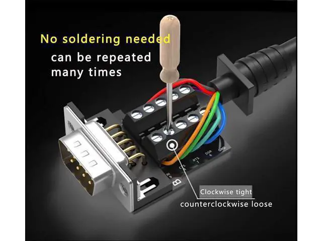 Alt view image 4 of 5 - JUXINICE 5Packs DB9 Breakout Female D-SUB 9-pin RS232 RS485 Serial Adapter to Terminal Connector Signal Module with Bolts Nuts and Screwdriver