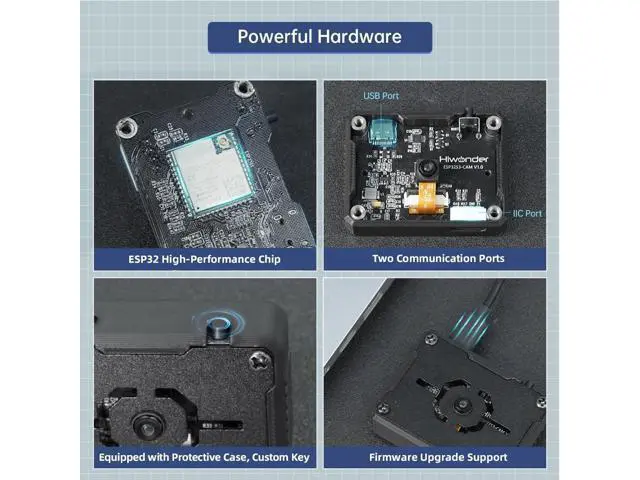 Alt view image 2 of 5 - LewanSoul ESP32-S3 Camera Module WiFi Bluetooth 5.0 AI Vision Support C/C++ Programmed Video Transmission Face/Color Recognition Line Tracking Smart Vision Module