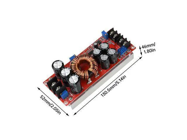 Alt view image 3 of 5 - 1200W 20A DC Converter Boost Car Step-up Power Supply Module Adjustable Voltage Converter 8-60V to 12-83V