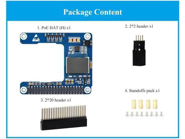 Alt view image 2 of 5 - PoE HAT Compatible with Raspberry Pi 5/Compute Module 5, Power Over Ethernet HAT 5V 5A Output, 802.3af/at Network Standard, Isolated Switched-Mode Power Supply, Support Pi5 Case & Active Cooler