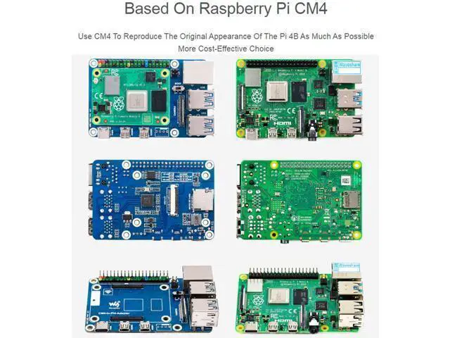 Alt view image 4 of 5 - Compute Module 4 to Raspberry Pi 4 Adapter, Connect CM4 to Replace Raspberry Pi 4B, Alternative for Pi 4,Onboard 4-ch USB 3.0,RJ45 Gigabit Ethernet Port,PoE Header,Compatible with Pi 4B Series HATs