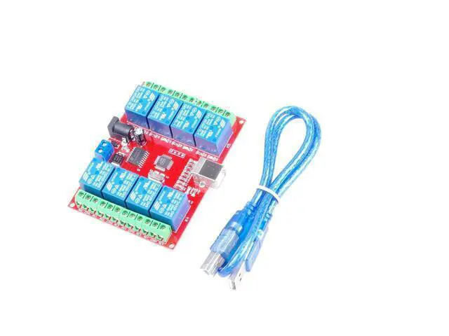 Alt view image 3 of 5 - KNACRO 5V 8-Channel 10A PC USB Control Switch Relay Module Free Drive Programmable Computer Control Computer USB Control Switch Driver PC Intelligent Controller (5V 8-Channel)