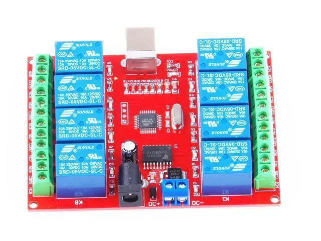 Alt view image 2 of 5 - KNACRO 5V 8-Channel 10A PC USB Control Switch Relay Module Free Drive Programmable Computer Control Computer USB Control Switch Driver PC Intelligent Controller (5V 8-Channel)