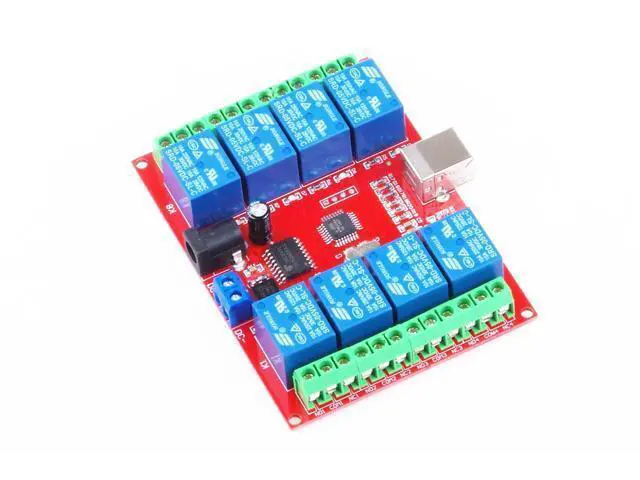 Alt view image 5 of 5 - KNACRO 5V 8-Channel 10A PC USB Control Switch Relay Module Free Drive Programmable Computer Control Computer USB Control Switch Driver PC Intelligent Controller (5V 8-Channel)