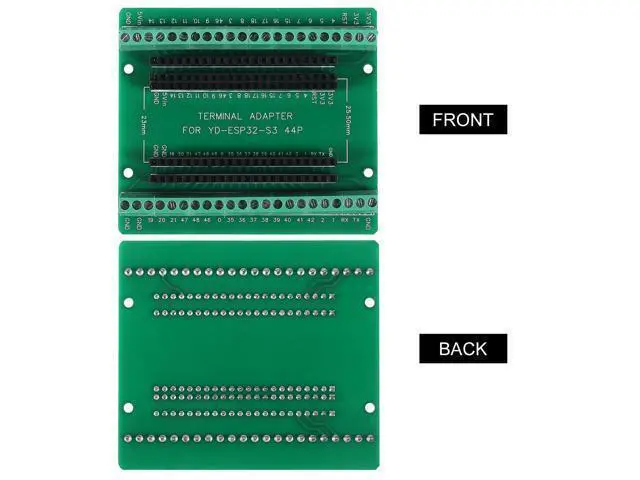Alt view image 6 of 7 - 2PCS ESP32 S3 Development Board 2.4G WiFi BT Module Internet of Things ESP32-S3-WROOM-1 N8R8 MCU 44Pin 8M PSRAM with 2PCS Breakout Board Shield Terminal Adapter