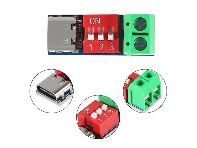 Alt view image 3 of 5 - AITRIP 10PCS USB-C PD Trigger Board Module PD/QC Decoy Board Fast Charge USB Type-c to 5V9V12V20V High Speed Charger Power Delivery Boost Module with Screw Terminal