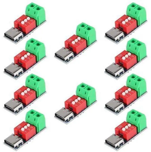Main image of AITRIP 10PCS USB-C PD Trigger Board Module PD/QC Decoy Board Fast Charge USB Type-c to 5V9V12V20V High Speed Charger Power Delivery Boost Module with Screw Terminal