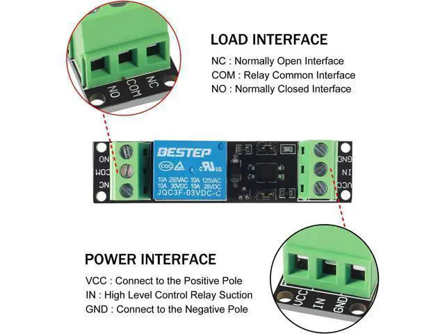 Alt view image 3 of 7 - 8 Pack 3V 1 Channel Relay Power Switch Module with Optocoupler Opto Isolation High Level Trigger for IOT ESP8266 Development Board