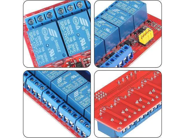Alt view image 3 of 7 - 2PCS 12V Relay Module With Optocoupler Isolation - High and Low Level Trigger - Red Board (8 Channel)