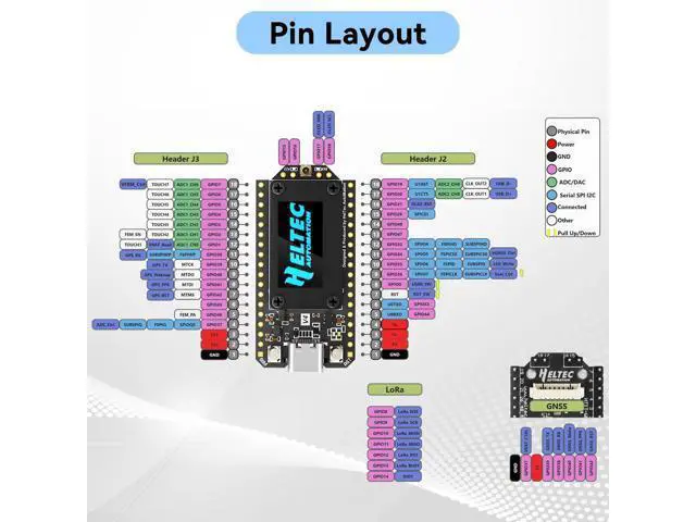 Alt view image 4 of 5 - Meshnology 2 Set ESP32 LoRa V4 Development Board + L76 GNSS Module + 3000mAh Battery, Upgraded ESP32-S3 SX1262 LoRa WiFi Bluetooth 2MB PSRAM 16MB Flash 915MHz Antenna OLED Support GPS Solar Meshtastic