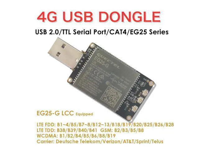 Alt view image 2 of 5 - EXVIST 4G LTE USB Dongle W/EG25-G LCC IoT/M2M-optimized LTE Cat 4 Module SIM Card Slot GPS for Global