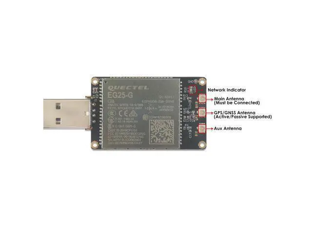 Alt view image 3 of 5 - EXVIST 4G LTE USB Dongle W/EG25-G LCC IoT/M2M-optimized LTE Cat 4 Module SIM Card Slot GPS for Global