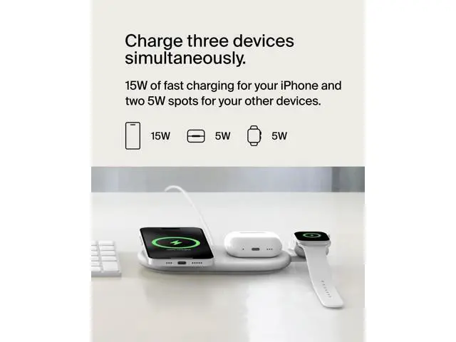 Alt view image 4 of 7 - Belkin BoostCharge Pro Induction Charger - For Qi2-enabled DeviceProprietary Battery Size - Magnetic