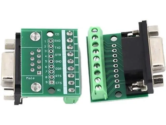 Alt view image 5 of 7 - DB9 Male Female Adapter Signals Terminal Module RS232 RS485 Serial To Terminal 9-Pin 9-Hole Connector(Female,10pcs)