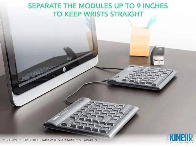 Alt view image 3 of 7 - KINESIS Freestyle2 Ergonomic Keyboard for PC (9" or 20" Separation) (9" Separation)