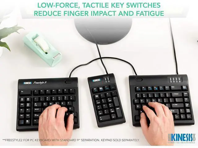 Alt view image 6 of 7 - KINESIS Freestyle2 Ergonomic Keyboard for PC (9" or 20" Separation) (9" Separation)