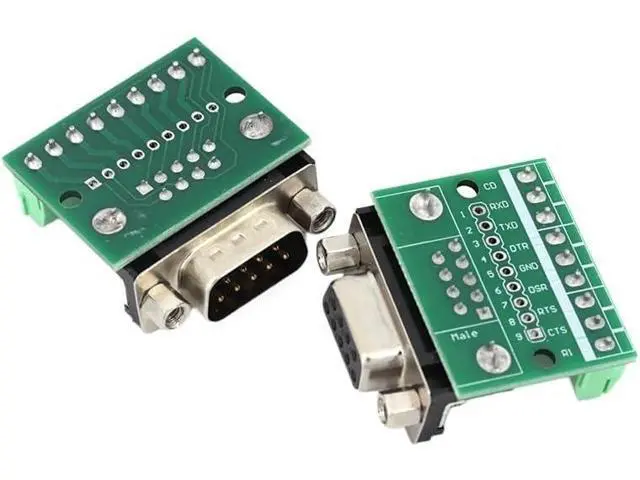 Alt view image 6 of 7 - DB9 Male Female Adapter Signals Terminal Module RS232 RS485 Serial To Terminal 9-Pin 9-Hole Connector(Female,10pcs)