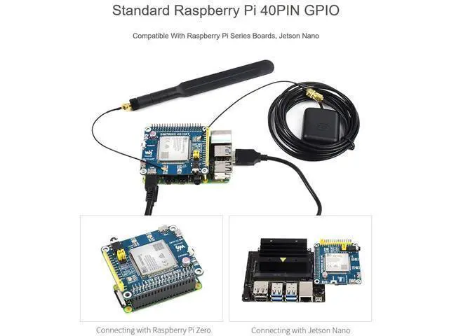 Alt view image 4 of 5 - 4G 3G 2G GSM GPRS GNSS HAT Based on SIM7600G-H LTE CAT4 150Mbps Wireless Communication Telephone Call SMS Positioning for Raspberry Pi 4 3 2 Model B B+ Zero W WH Jetson Nano (Global Version)@XYGStudy