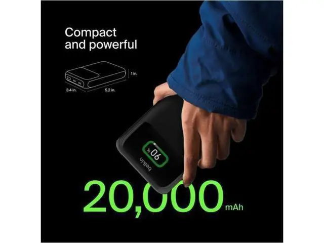 Alt view image 6 of 7 - Belkin BoostCharge Pro 3-Port Laptop Power Bank 20K - For Notebook, MacBook, USB Type C Device, USB Type A Device, MacBook Pro, Universal, Smartphone, Tablet PC, iPhone, iPad mini, iPad Pro, ... - 200