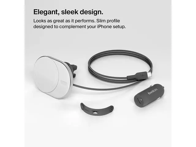 Alt view image 5 of 7 - Belkin BoostCharge ProWireless CarChargerwithMagSafe15W Extra Strong Magnetic Vent Mount for iPhone 12, 13, 14