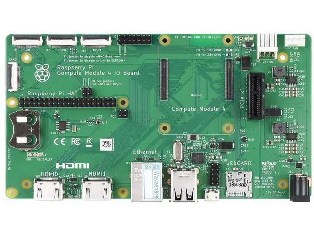 Alt view image 4 of 5 - for Raspberry Pi Compute Module 4 IO Board Development Platform and Reference Base-Board Design for CM4 with Cables @XYGStudy