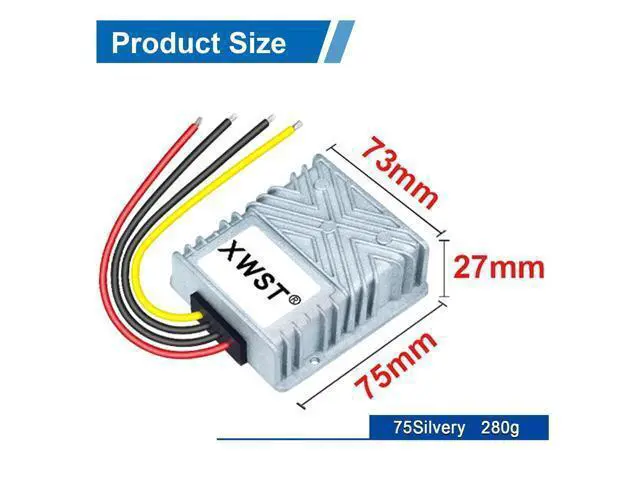 Alt view image 3 of 5 - DC DC Stabilizer 30V-72V to 48V Boost Buck Converter 8A 384W Waterproof Voltage Regulator 48Volt Power Module for Golf Cart Car Audio Solar Power System LCD LED Display Screen(XW-3072-48-8A-N)