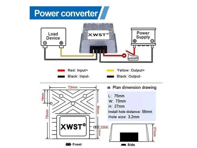 Alt view image 5 of 5 - DC DC Stabilizer 30V-72V to 48V Boost Buck Converter 8A 384W Waterproof Voltage Regulator 48Volt Power Module for Golf Cart Car Audio Solar Power System LCD LED Display Screen(XW-3072-48-8A-N)