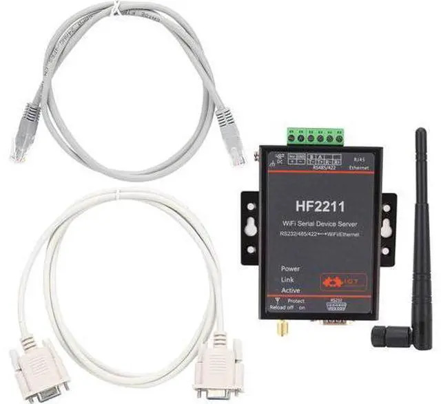 Main image of HF-2211 Serial to Ethernet Converter Device Server RS232 RS485 RS422 to WiFi Network Module with Wide 5-36VDC Input