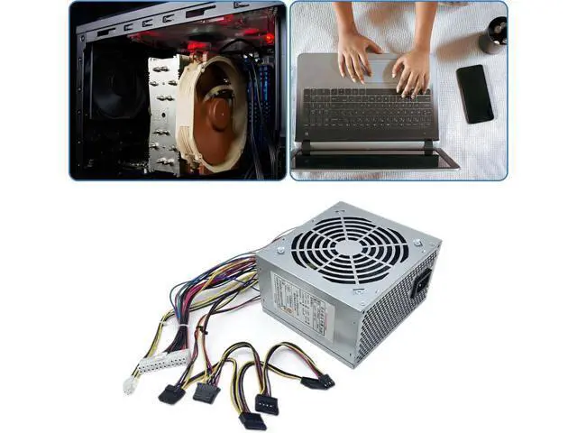 Alt view image 2 of 7 - Computer Power Supply 200W/250W/300W/350W Optional Comprehensive Protections Metal Heatsink Case Metal Power Supply