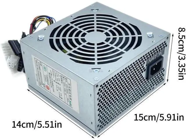 Alt view image 3 of 7 - Computer Power Supply 200W/250W/300W/350W Optional Comprehensive Protections Metal Heatsink Case Metal Power Supply