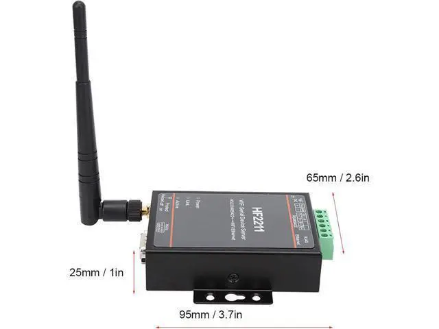 Alt view image 2 of 7 - HF-2211 Serial to Ethernet Converter Device Server RS232 RS485 RS422 to WiFi Network Module with Wide 5-36VDC Input