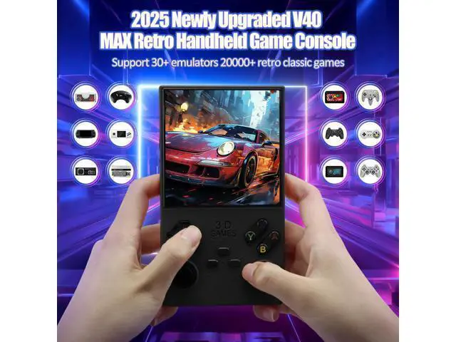 Alt view image 2 of 7 - 2025Newly Upgraded V40 MAX Retro Handheld Game Console with 256G Built-in 20000+ Classic Games, 4.0 Inch 4K HD IPS Screen Open Source Linux System, 4000mAh Battery, Portable Pocket Video Game Console