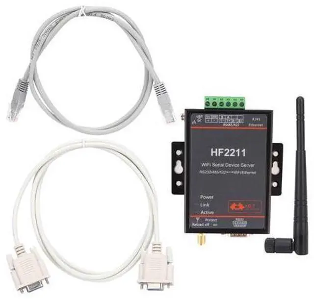 Main image of HF2211, HF2211 Serial Device Server, RS232/485/422 to WiFi and Ethernet DTU Short Message Communication Module, 5-36VDC Serial Data, Device Servers