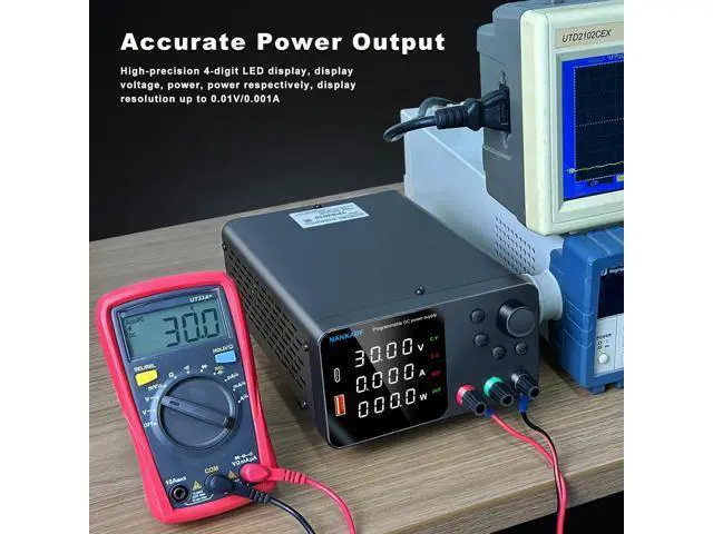 Alt view image 7 of 7 - DC Power Supply, 30V 10A Bench Power Supply with Encoder Adjustment, 5V/3.6A USB&Type-C Quick-Charge, Adjustable Power Supply with Output Enable/Disable Button, Short Circuit Alarm(0-30V 0-10A)