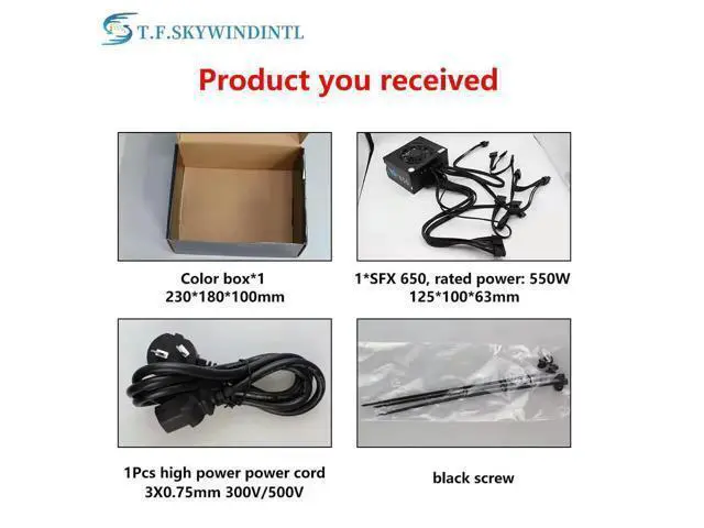 Alt view image 3 of 3 - 650W Fully Modular Power Supply 110V~240V 80PLUS Certification SFX Mini ITX Case Modular Computer Active PFC Power Supply
