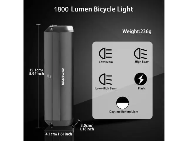 Alt view image 2 of 7 - Super Bright LED Bike Light, USB Rechargeable Bicycle Headlight-5 Modes, Waterproof Bike Headlight, Waterproof Bike Headlight,Daytime Running Light,MTB Off-Road Cycling Commuting 1