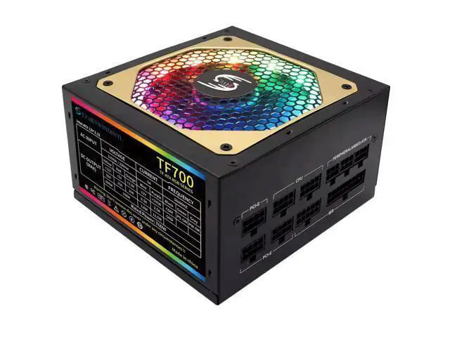 Alt view image 2 of 3 - 700W PC Power Source Supply PSU Fully Modular Design RGB-Quiet Fan ATX EPS Compatible Gaming PC Computer Switch Power Supply
