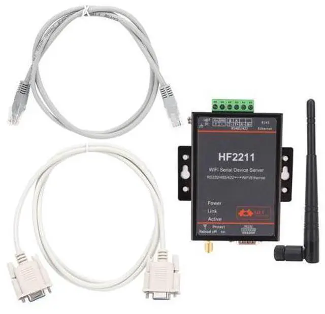 Main image of HF2211, HF2211 Serial Device Server, RS232/485/422 to WiFi and Ethernet DTU Short Message Communication Module, 5-36VDC Serial Data, Device Servers