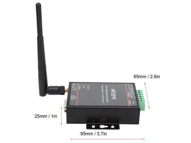 Alt view image 5 of 5 - HF2211, HF2211 Serial Device Server, RS232/485/422 to WiFi and Ethernet DTU Short Message Communication Module, 5-36VDC Serial Data, Device Servers