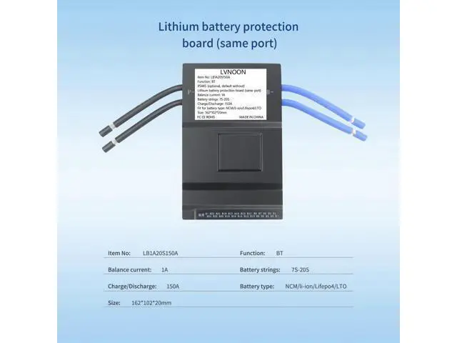 Alt view image 2 of 5 - LVNOON LB1A Smart Active Balancer BMS for Li-ion NCM LFP LiFePo4 LTO Battery Management System 7S 8S 10S 12S 14S 16S 17S 20S 150A with APP Control 24V 48V 60V 72V (7-20S, 150A)