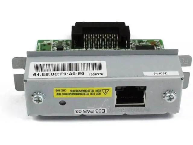 Alt view image 2 of 7 - UB-E03 Ethernet Interface Module (C32C824541) Print Server, 100 Mbps Fast Ethernet, Compatible with TM-T88V/T88IV/T70II/TM-U220B/T81/T82II/T90/T86L Printers
