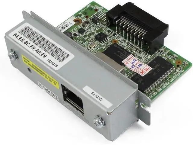 Alt view image 5 of 7 - UB-E03 Ethernet Interface Module (C32C824541) Print Server, 100 Mbps Fast Ethernet, Compatible with TM-T88V/T88IV/T70II/TM-U220B/T81/T82II/T90/T86L Printers