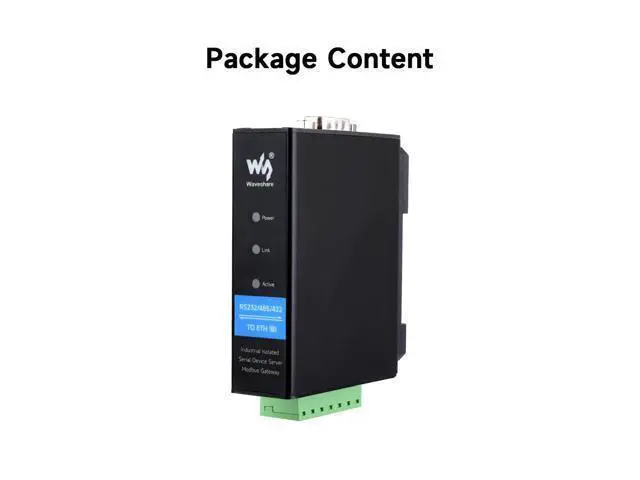 Alt view image 2 of 5 - Waveshare Industrial Serial Server, RS232/485/422 to RJ45 Ethernet Module, TCP/IP to Serial, Small