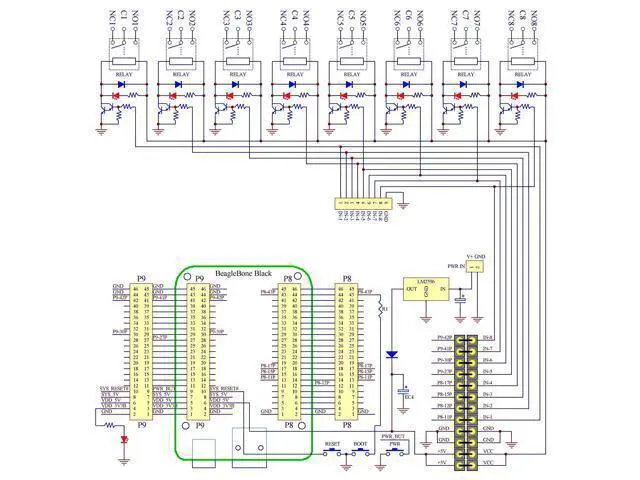 Alt view image 5 of 5 - DIN Rail Mount 8 SPDT IoT Power Relay Module for BeagleBone Black
