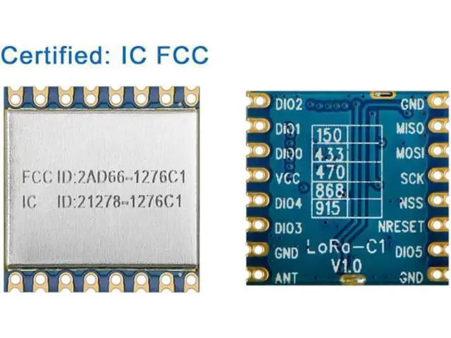 Alt view image 4 of 5 - LoRa Ultra Long Range Transceiver, Compatible with RFM95W Wireless Transceiver Module 915MHz SPI Port SX1276 LoRa Module LoRa1276-C1 (5 PCS)