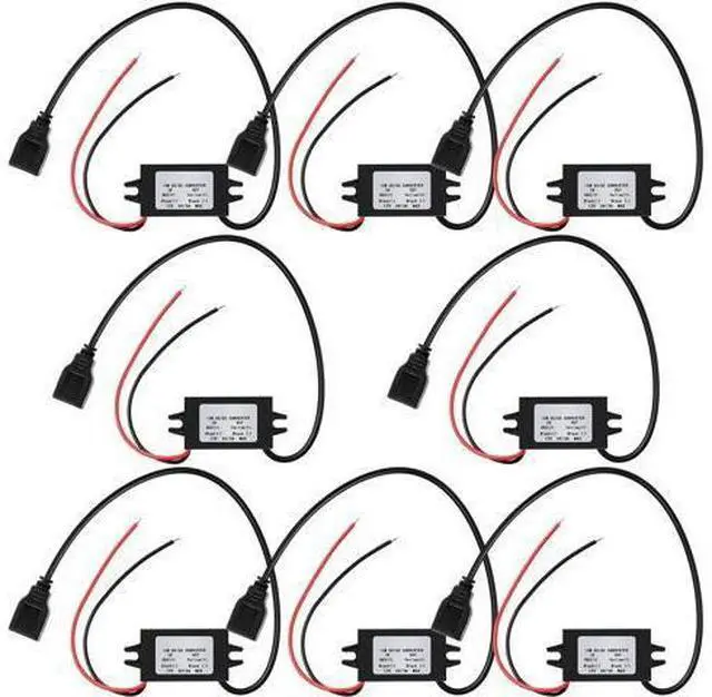 Main image of Weewooday 8 Pieces 12v to 5v Dc Converter Buck Module USB Output Power Adapter Dc Car Power Converter Regulator